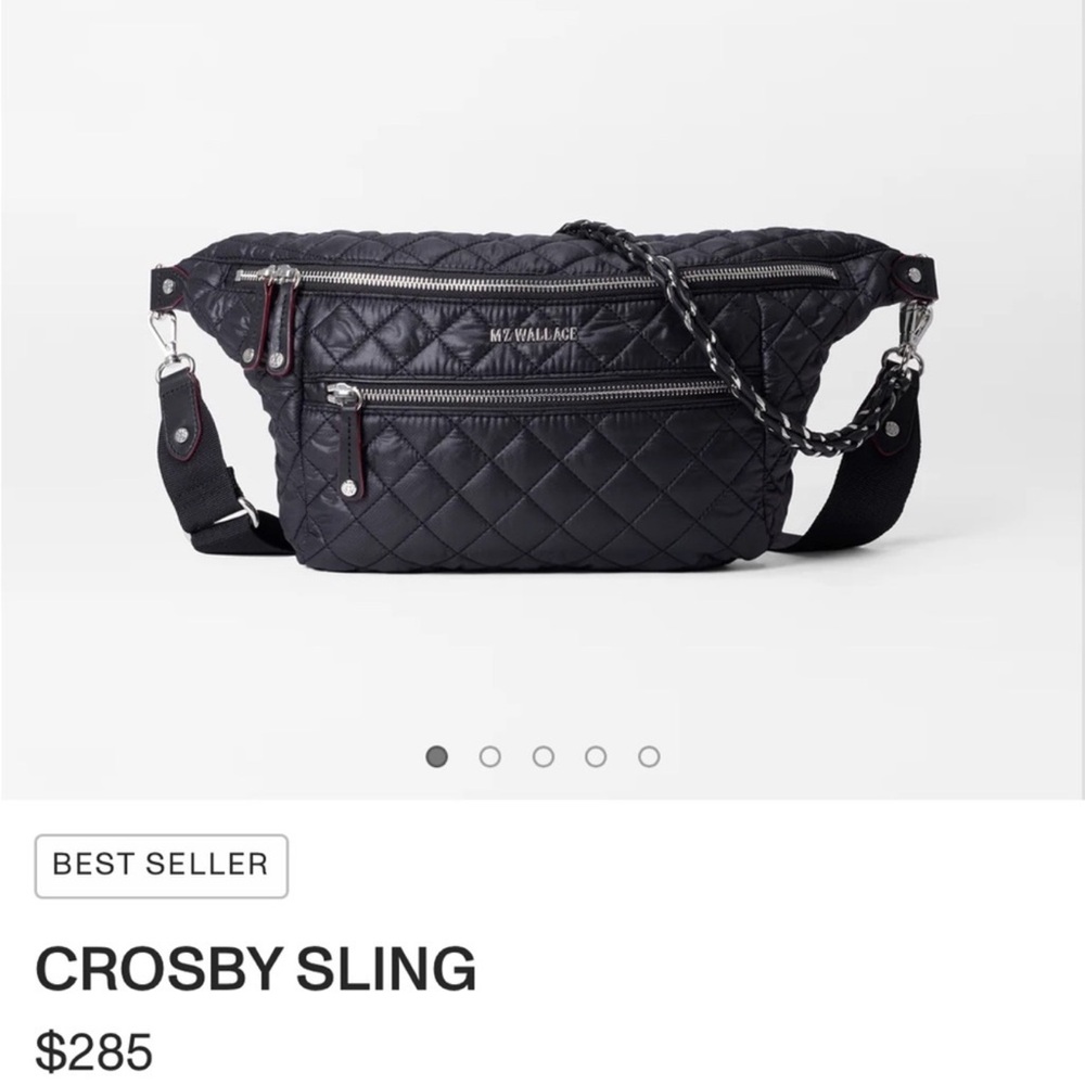MZ Wallace Black Quilted Crosby Sling